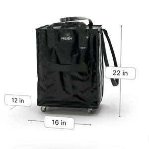 Hulken NWOT Black Rolling Tote Bag Medium
